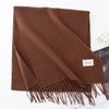 New Solid Color Maillard Imitation Cashmere Scarf for Women Autumn and Winter High End Warm Shawl Simple Scarf