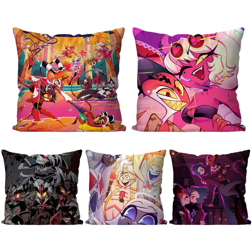 Animation H-Helluva B-Boss Pillow Case Square Pillow Bedroom Sofa Leisure Comfort Cushion Car Living Room Home Decoration 40X40