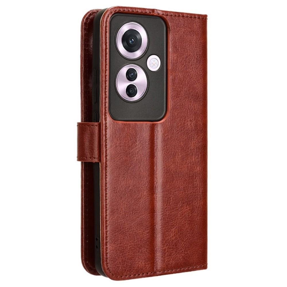Flip Case for Oppo Reno 11F 5G, Crazy Horse Wallet, Brown