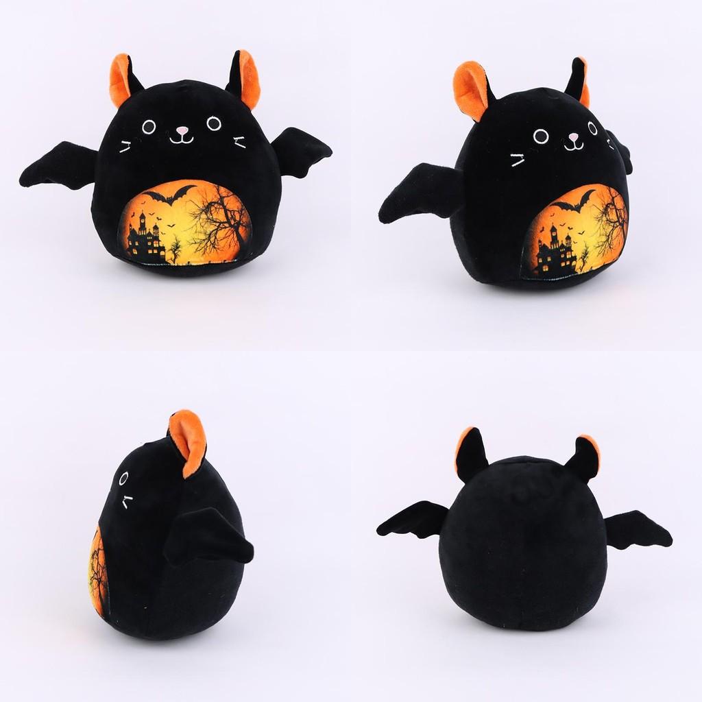 Halloween Cat Print Bat Plush Toy Animal Stuffed Doll Gift Home Decorations 32cm