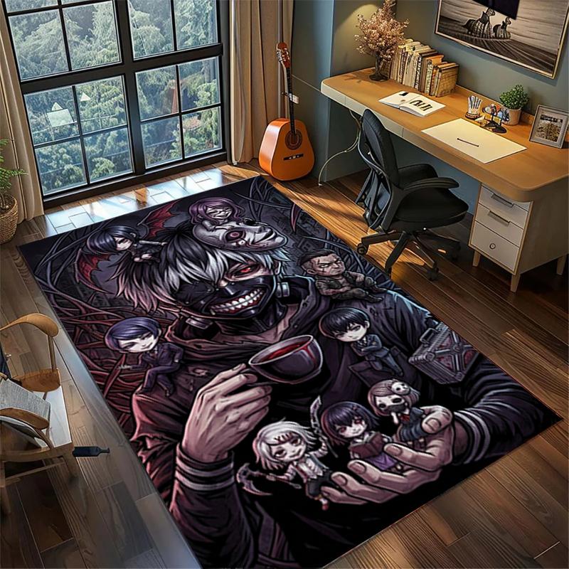 Large Area Floor Mat Rug "Tokyo Ghoul" Non Slip Washable Carpet Bedroom Gamer Room Decor—kwq100