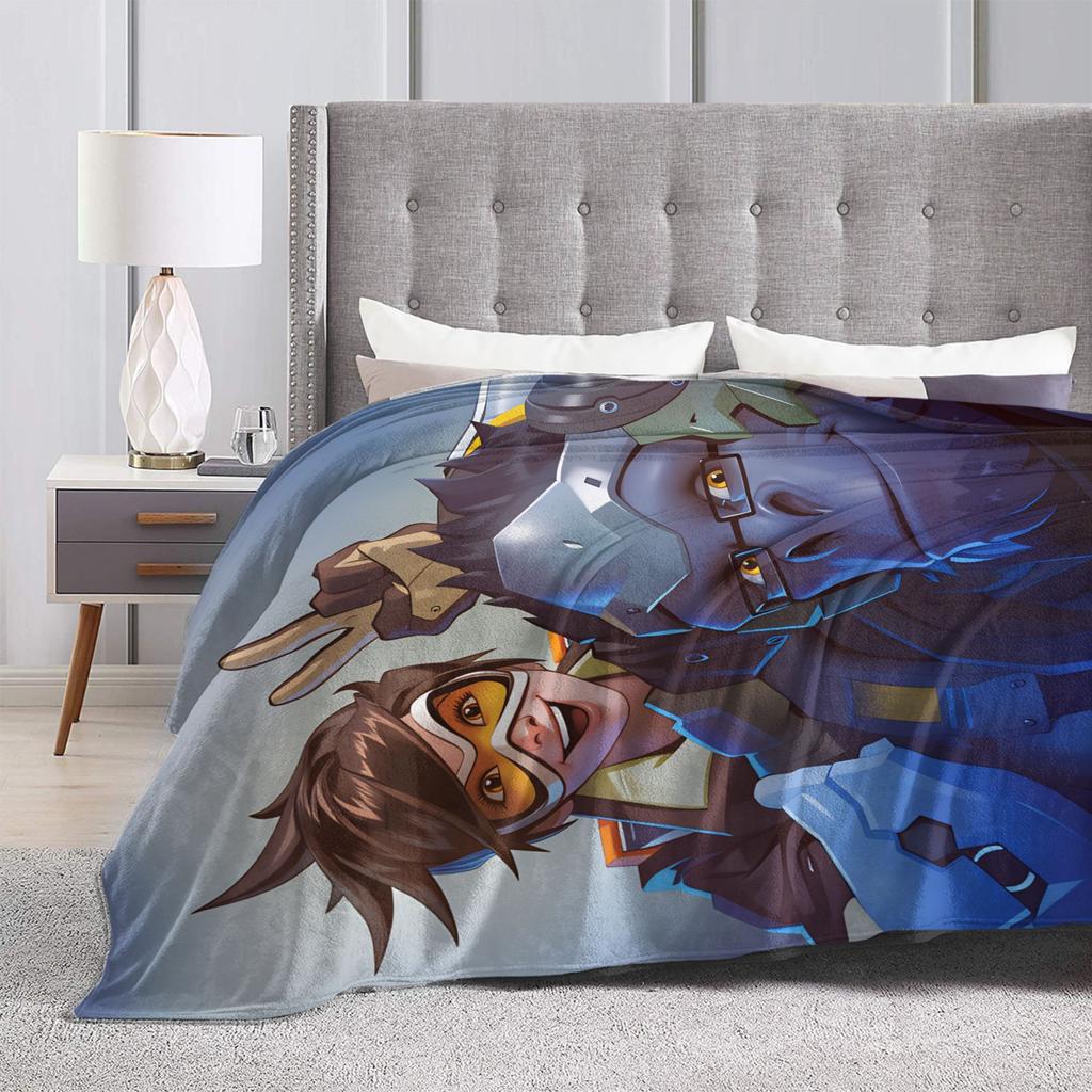 Overwatch Game Tracer Winston Blanket Warm Soft Plush Bedding Throws For Couch Chair Sofa Bed Flannel Bedspread Bed Cover