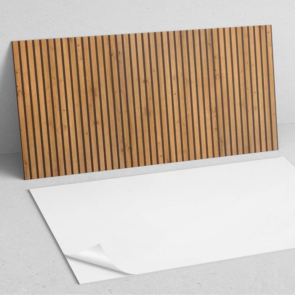 Panel Dekoracyjny Winylowy Samoprzylepny Z Nadrukiem 100X50 Cm Drewniane Pionowe Deski