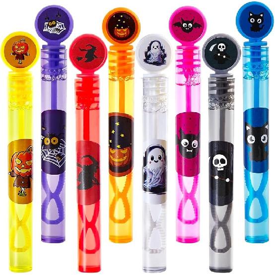 32 PCS Halloween Mini Bubble Wands, Party Favors for Kids, Perfect for Classroom Favors, Boo Basket Stuffers, Non-Candy Treats, Bag Stuffers, Prizes,