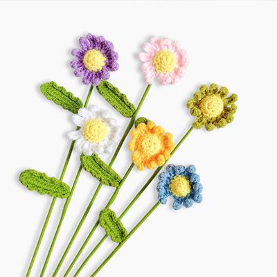 Wedding Party Decoration Sunflower Knitted Flower Crochet Flower Hand Woven Bouquet