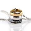 Engraved Gold Plated Stainless Steel The Ring Pendant Necklace One Pc Ring Necklace for Men Women Girls Teens