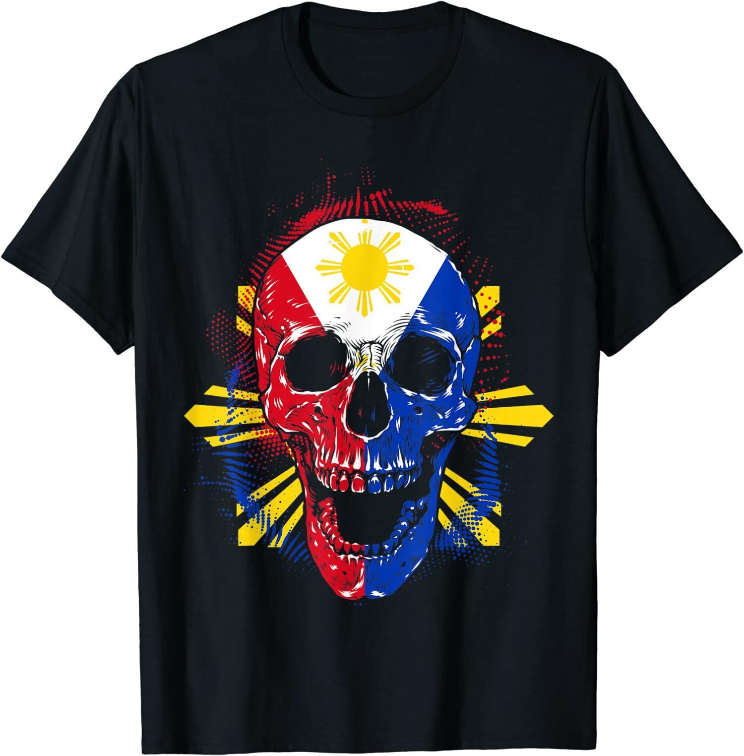 NEW LIMITED Skull Halloween Flag Filipino Pinoy Philippines Design T-Shirt S-3XL S разноцветный