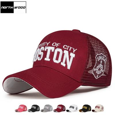 Northwood Yeni Yaz BOSTON Harfleri Fileli Beyzbol Şapkası Güneşlik Erkek ve Kadın Nakışlı Güneşlik Nefes Alabilen Fileli Ördek Dilli Kamyoncu Şapkası