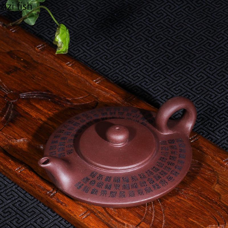 140ml China Yixing Zisha Teapot Purple Clay Pot Home Handmade Kettle Teaware Purple Clay Teapot Tea Utensils Tea Making Tools