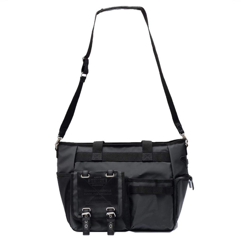 DEVICE 2-Way Tote Bag with Detachable Pouch, Crossbody Bag, OutdoorGolf Use, Large Capacity, Includes Shoe Case, Black 2, DTH23098