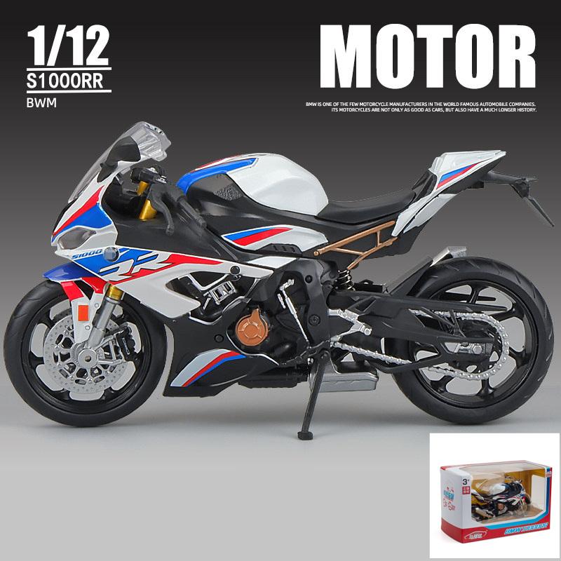 1/12 Scale R1250 GS Diecast Motorcycle Model Toy with Sound and Light for Kids Toddler Boys Girls Gift Collection