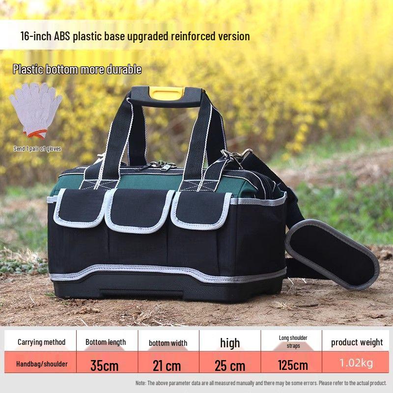 Slitstark axelverktygsväska i canvas för män - Multifunktionell, förtjockad, slitstark för elektriker & byggnadsarbetare