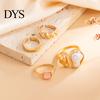 Daily Wear Rings 4Pcs Faux Baroque Pearl Toe Ring Set, Non Tarnish Open Zinc Alloy for Women, Adjustable Golden Plated Foot Jewelry Summer