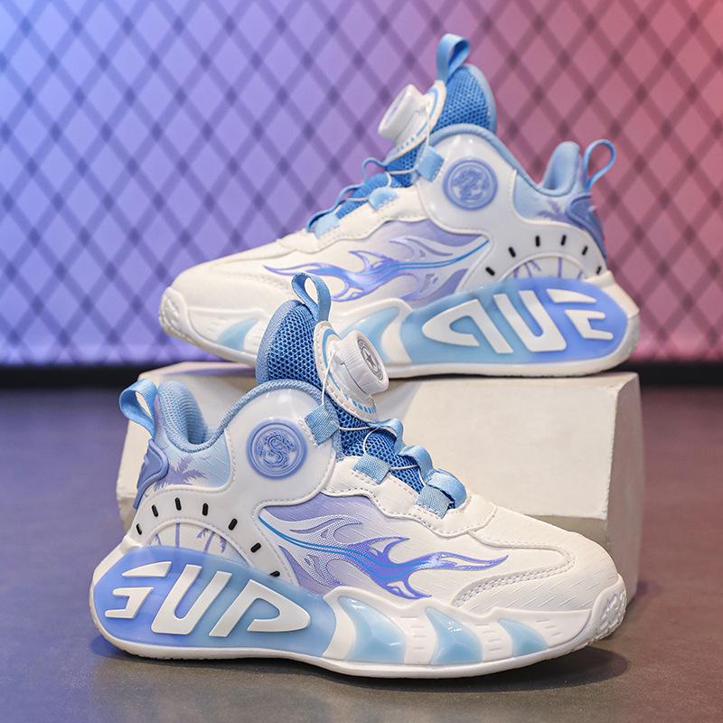 Kids & Adults Basketball Shoes with Rotary Buckle - Breathable, Lightweight, All-Season Training Shoes