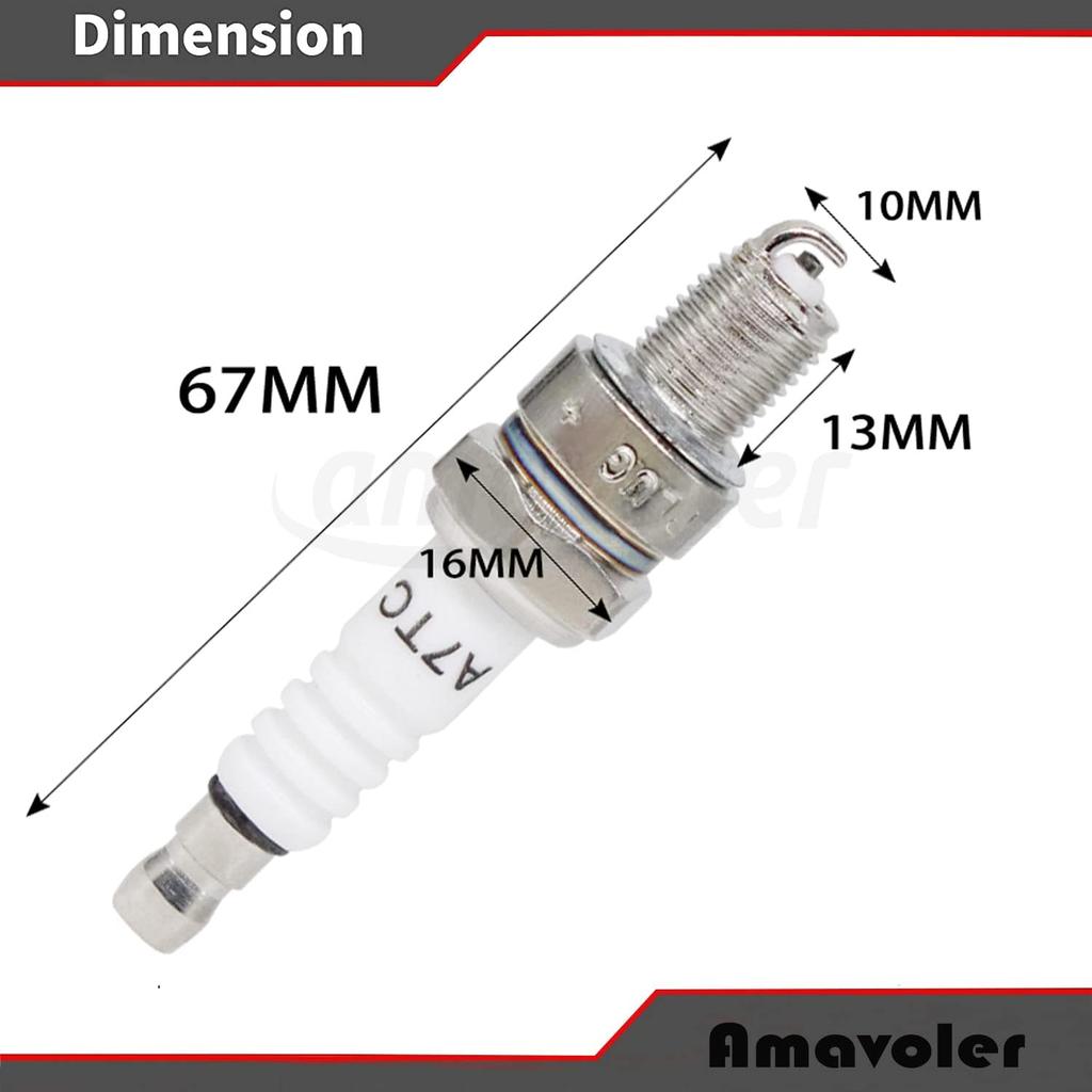 A7TC Spark Plug Fit for GY6 50 Cc 70cc 90 Cc 110cc 125 Cc 150cc ATVs Dirt Bikes Go Karts Scooters Quad 4 Wheeler Pit Bike Dune Buggy Sandrail Moped
