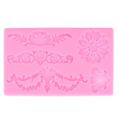 DIY Europäische geprägte Blume Silikonform Kuchen Fondant Keks Schokolade Form Dekorieren Backwerkzeug Rosa