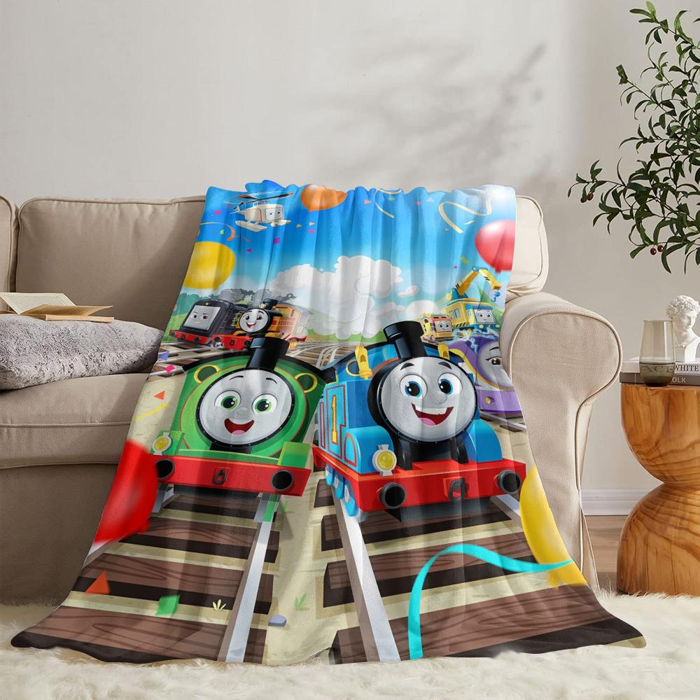 T-Thomas The Train Throw Soft Flannel Throw Summer Blanket Lightweight Cozy Nap Blanket for Sofa Bed Travel