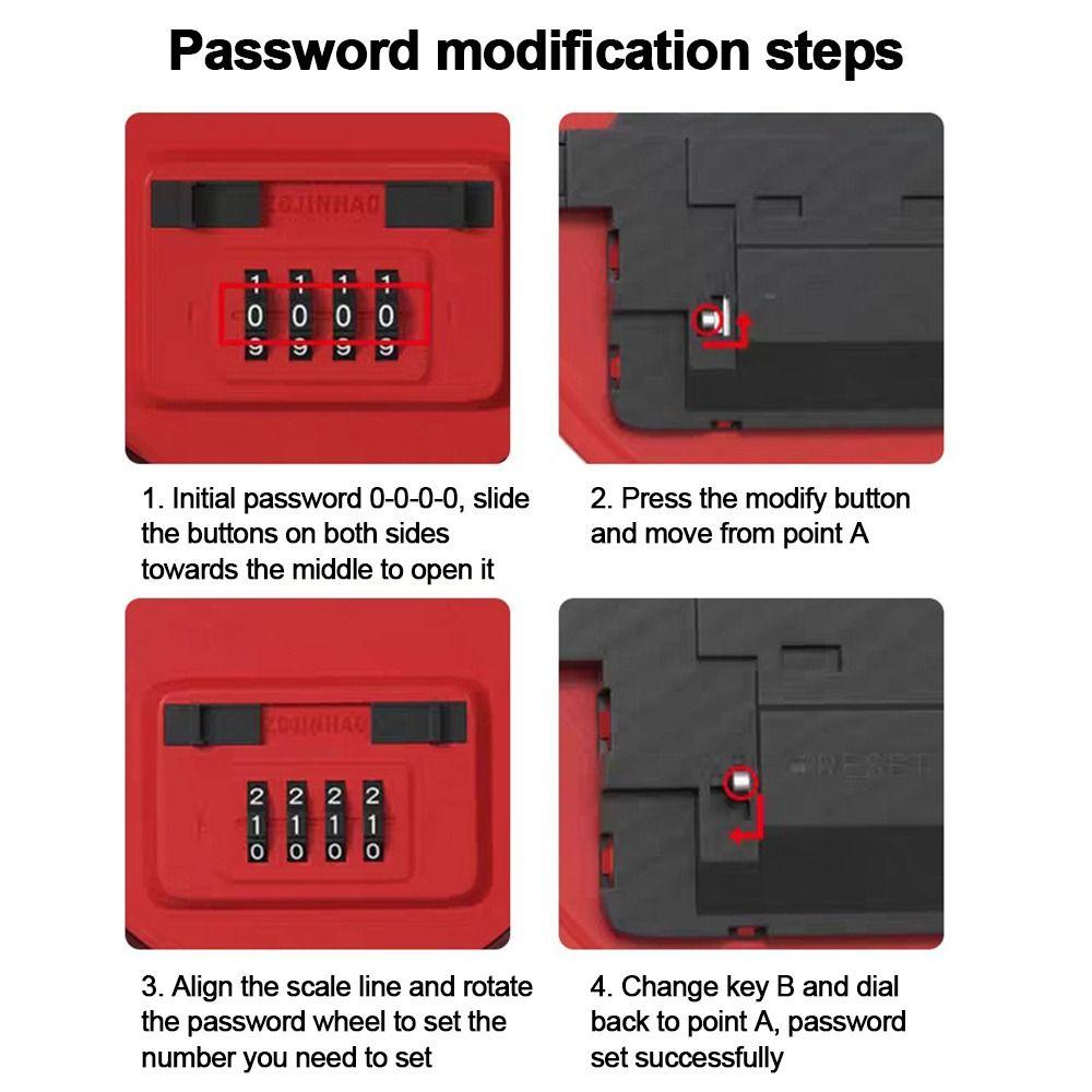 Round Shape Key Storage Case Hidden Combination Lock Useful Security Code Lock  Outdoor Use