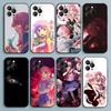 Mirai Nikki Gasai Yuno Anime Phone Case For iPhone 17,16,15,14,13,12,Pro,Max,Plus,E,SE4,Air,Mini Black Soft Cover