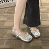 [Ushilai] French Mary Jane Shallow Mouth Single Shoes Women's Spring 2025 New Pearl Evening Wind Loafers