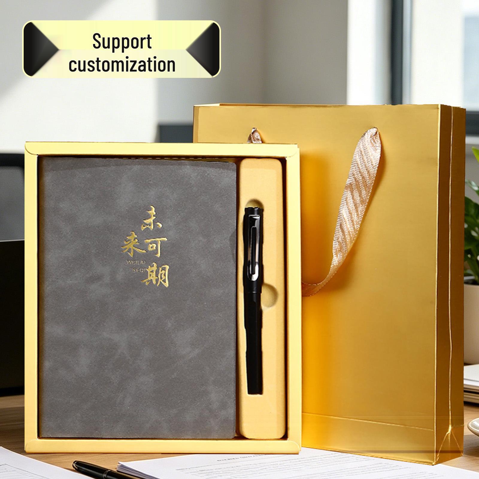 Custom Soft Leather Business Diary Gift Set with Hot Stamping - Corporate Souvenir A5 серый