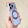 Luxury Airbag Anti-drop Magnetic Rotating Bracket Phone Case For iPhone 17 18 Pro Max For Magsafe Touch Camera Button Cover