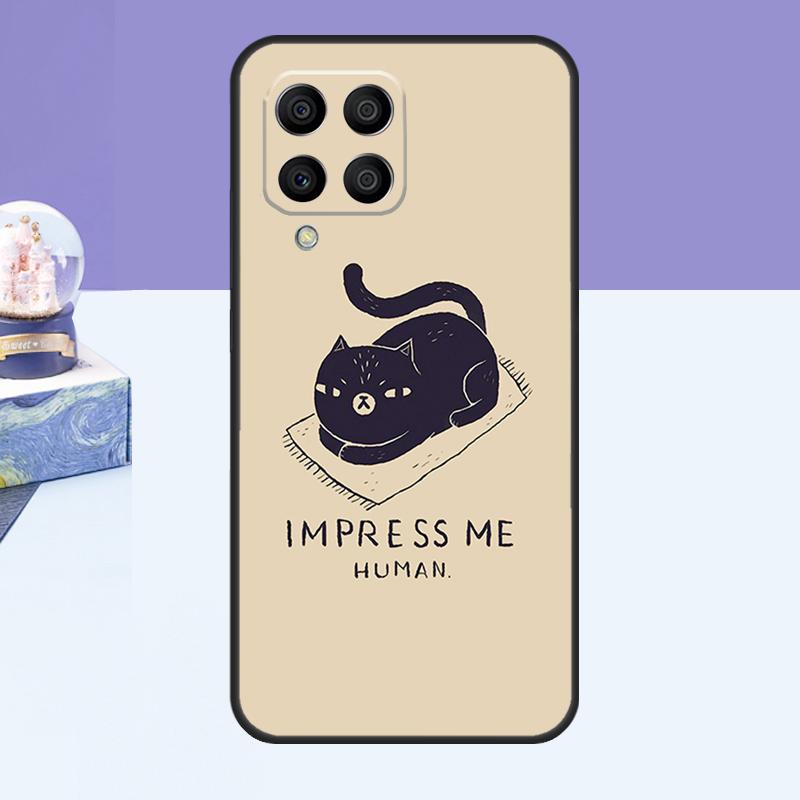 Black Cat Face Kitty Case For Samsung Galaxy M14 M54 M13 M23 M16 M11 M21 M31 M20 M34 M52 M32 M12 M36 M56 M15 M55