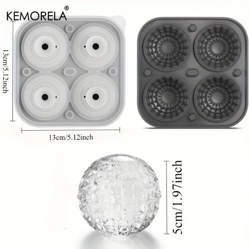 3D Silicone Crystal Spherical Ice Cube Mold With Funnel Mold Spherical Silicone Ice Cube Mold for Cocktail Whiskey Drink Brandy
