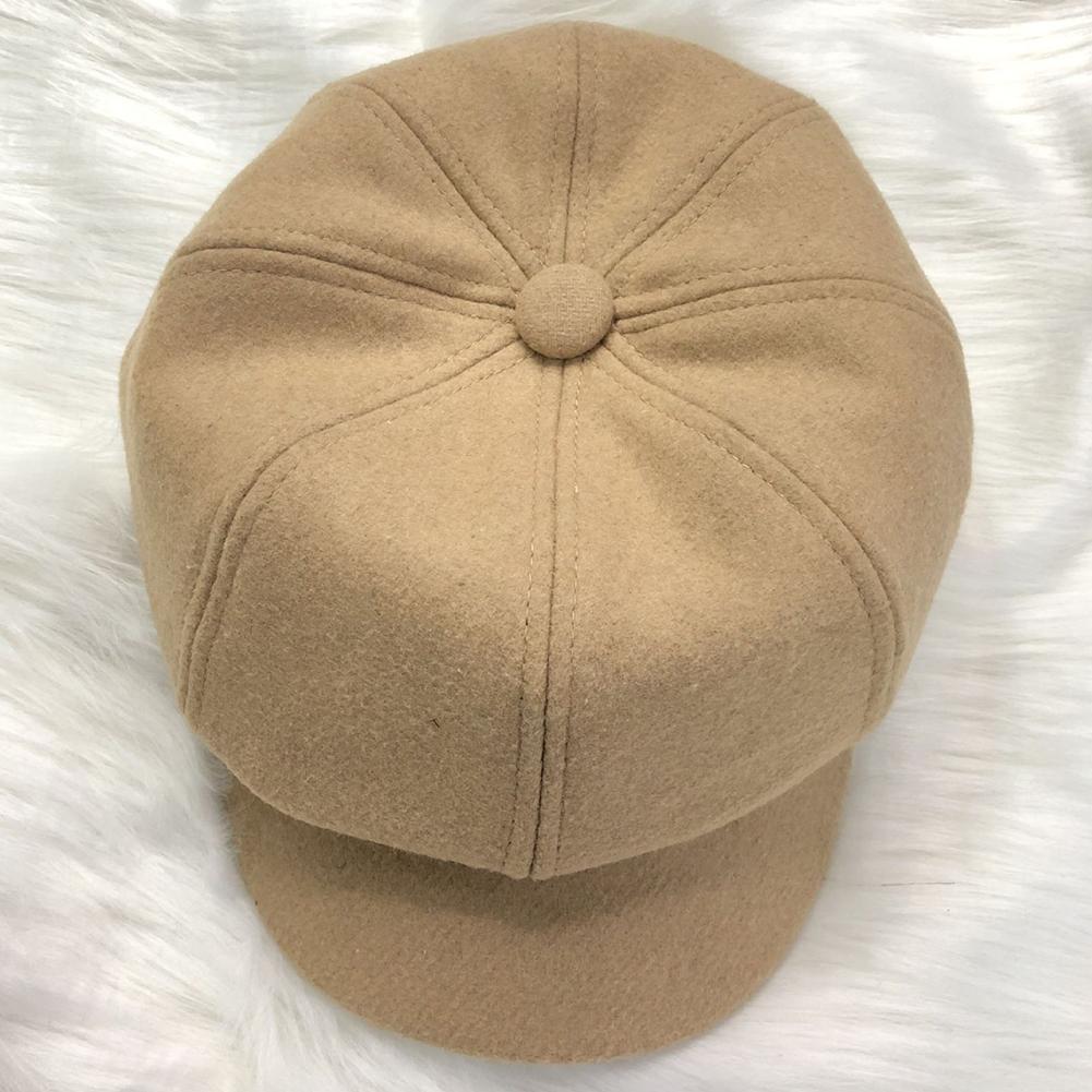 Women All Match Solid Color Short Brim Beret for Autumn Winter Wear