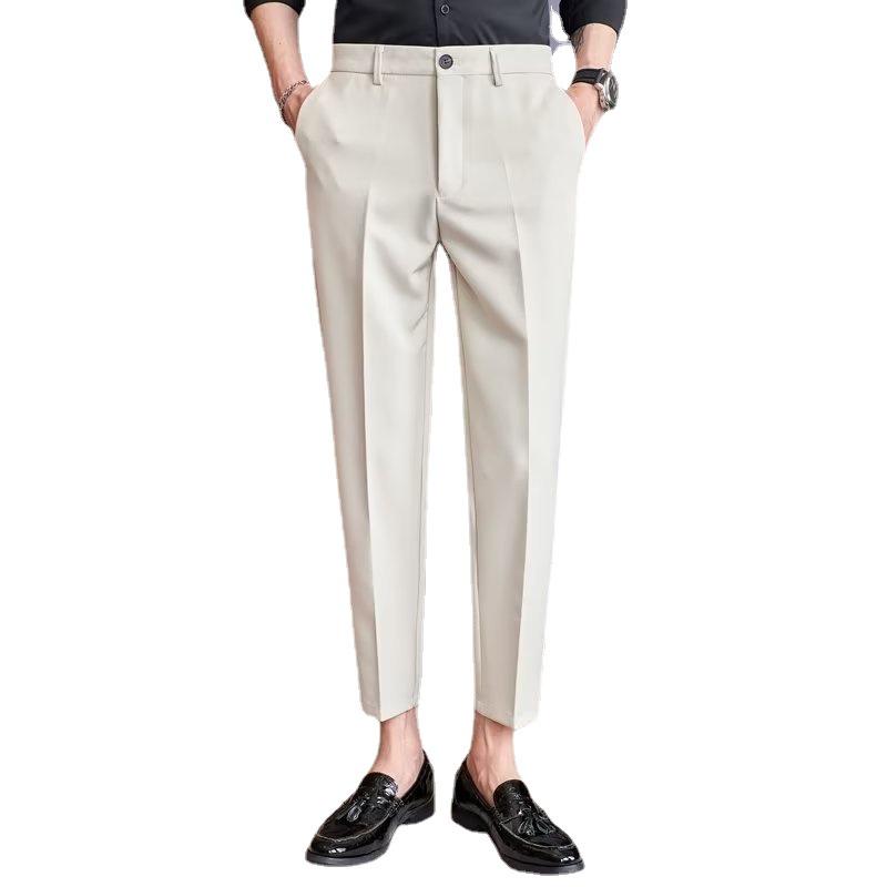 Men's Slim Fit Nine-Point Trousers - Korean Fashion Trend for Summer