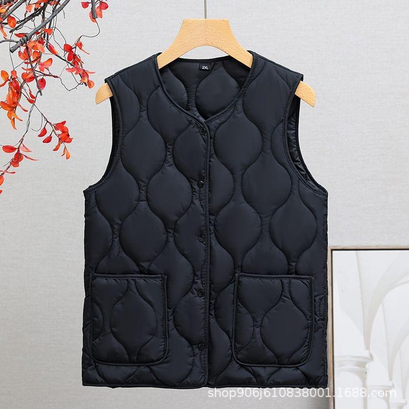 

Spring and Autumn Cotton Imitation Wool Vest Couple Versatile Light Book Warm Vest Casual Wear Middle and Old Vest Men 2XL [Recommended 80--55kg]