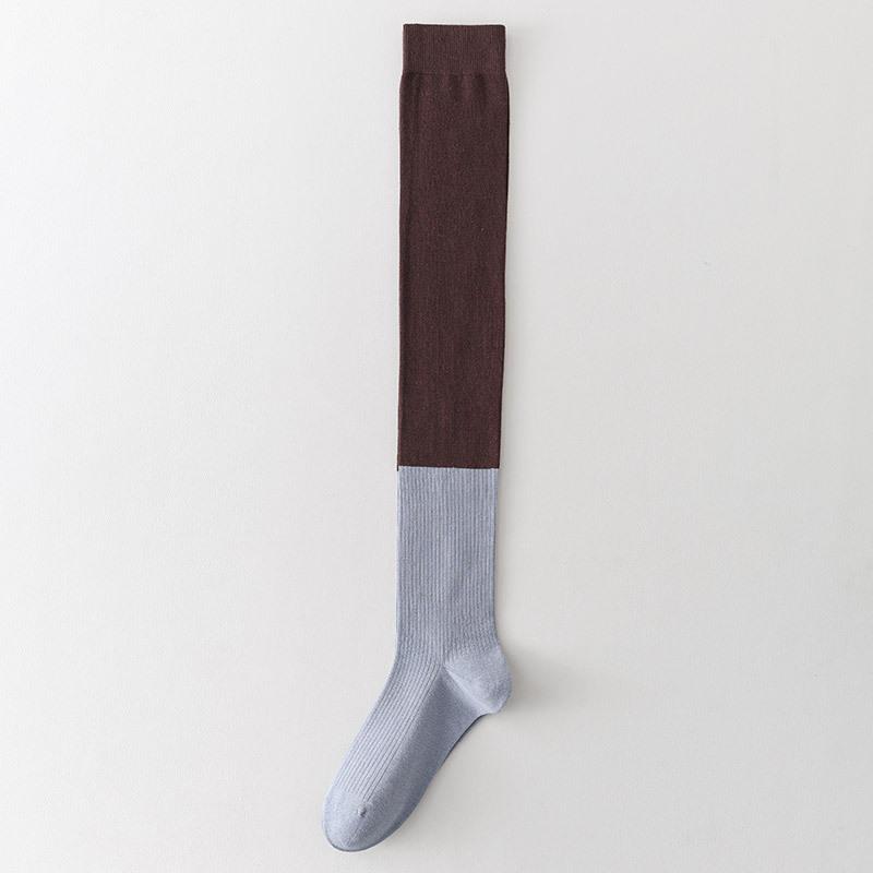 Thigh High Socks Stockings Women Color Matching Cotton Knitted Knee High Socks School Girls Long Socks Thigh High Stockings