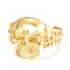 KALEN Punk Edelstahl Herren Armband Totenkopf Manschette Offener Armreif Armband