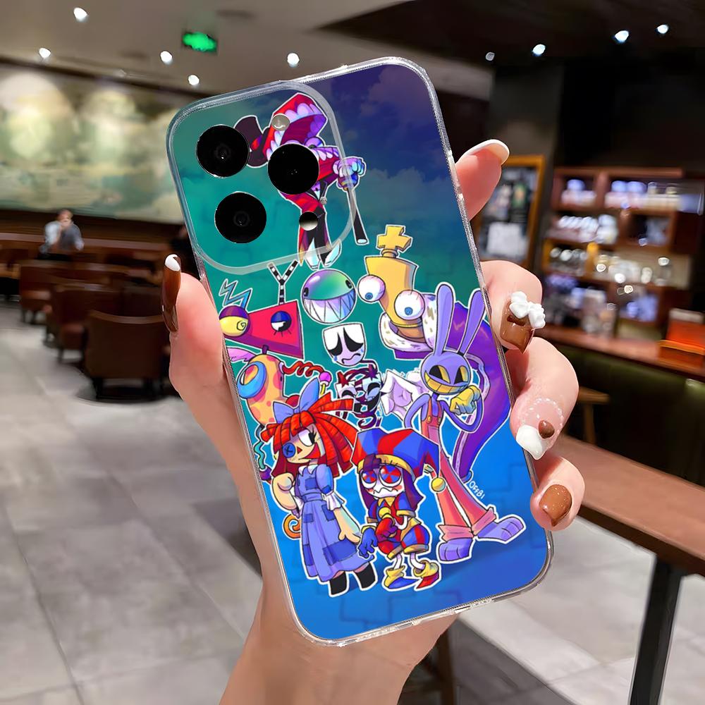 Úžasný D-Digital C-Circus Obal na telefon Pro IPhone 17 Air 16 E 15 14 13 12 Mini 11 Pro Max Průhledný kryt proti pádu