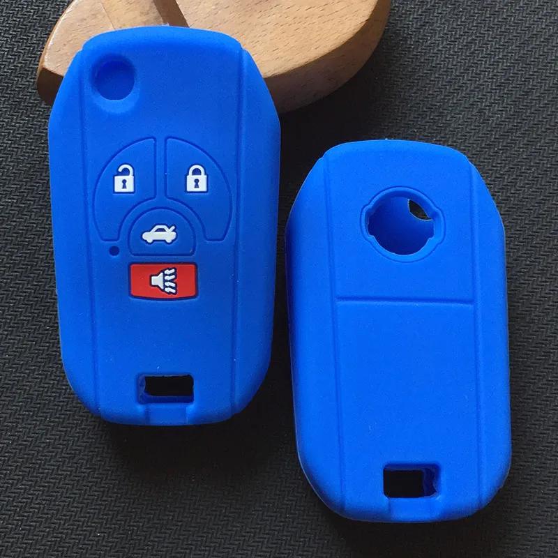 Silicone Modified Flip Remote Key Shell Case For Nissan Sylphy Cube Juke Rogue Micra Qashqai Altima Maxima Sentra Versa 4 Button