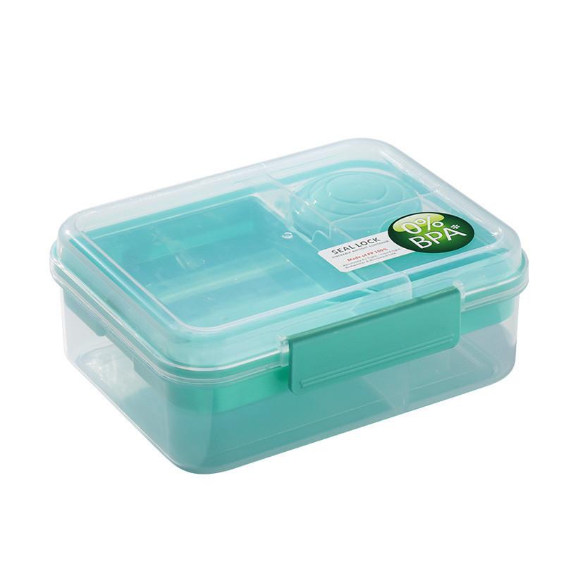 Portable Double Layer Bento Box With Dividers For Office Lunches And Picnics