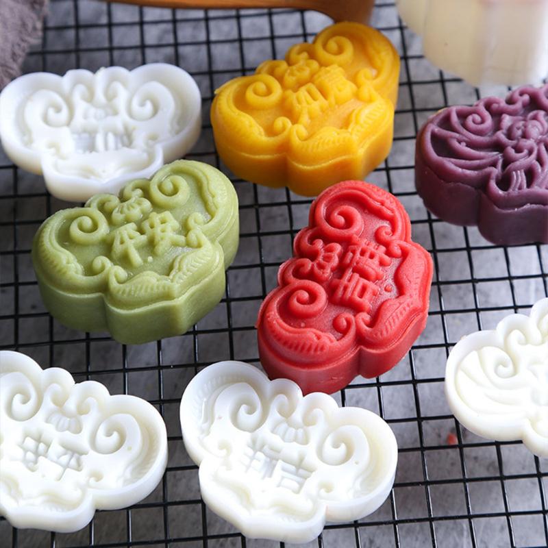 Buy New 50/63g Mooncake Mold with 1/6 Stamps Cookie Cutter Hand Press ...