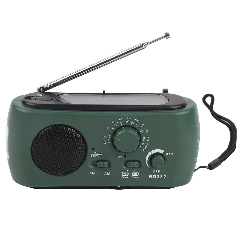 Solar Hand Crank AM FM Radio with LED Flashlight Emergency Phone Charger