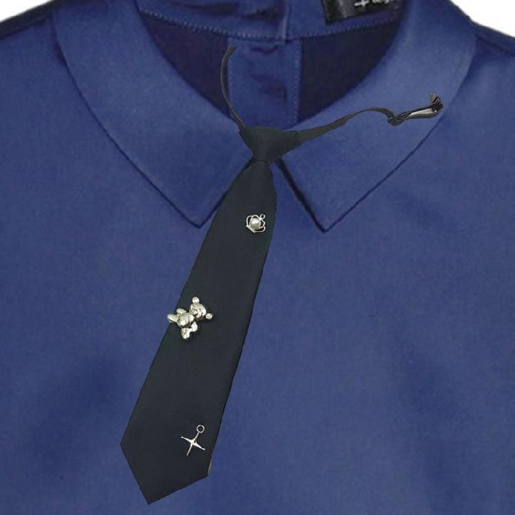 Versatiles Bear Crown Pattern Necktie Stage Performances Casual Neck Tie for Trendy Look