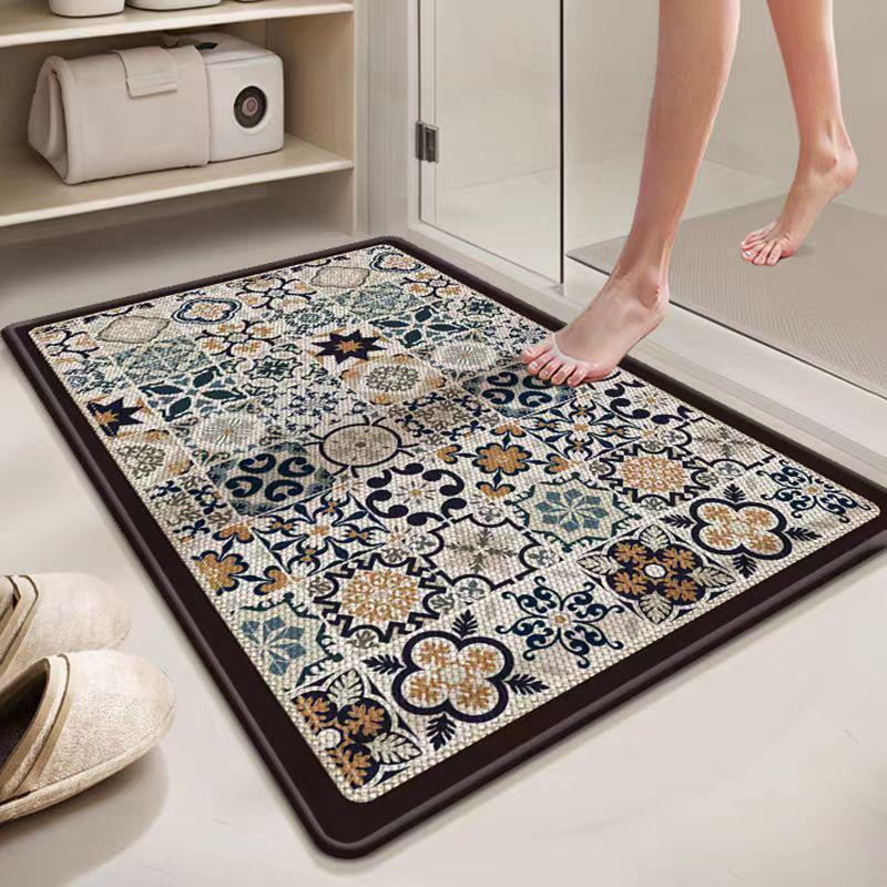 Nordic Style Diatomaceous Earth Bathroom Mat: Wear-Resistant, Dirt-Resistant, Water-Absorbent, Non-Slip.