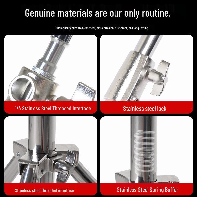 8 Shadow Bang 2.8m Stainless Steel Photography Tripod, Reinforced and Portable for Studio Shooting