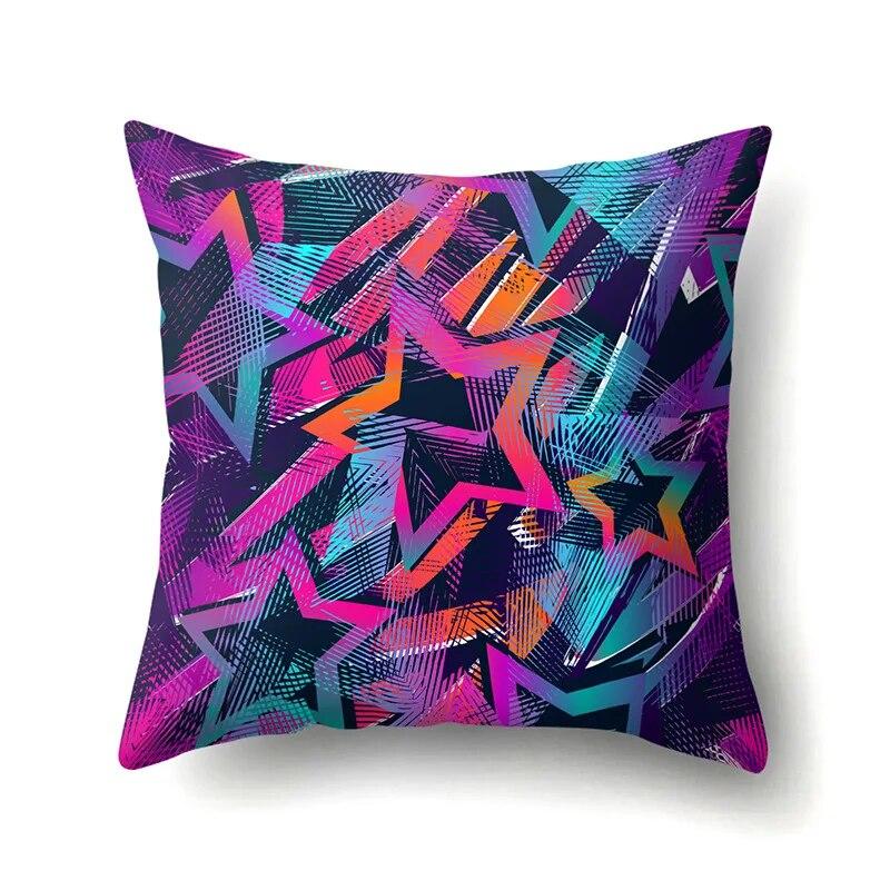 Geometric Graffiti Pillow Cover Cartoon Pattern  Lumbar  Sofa    Cushion
