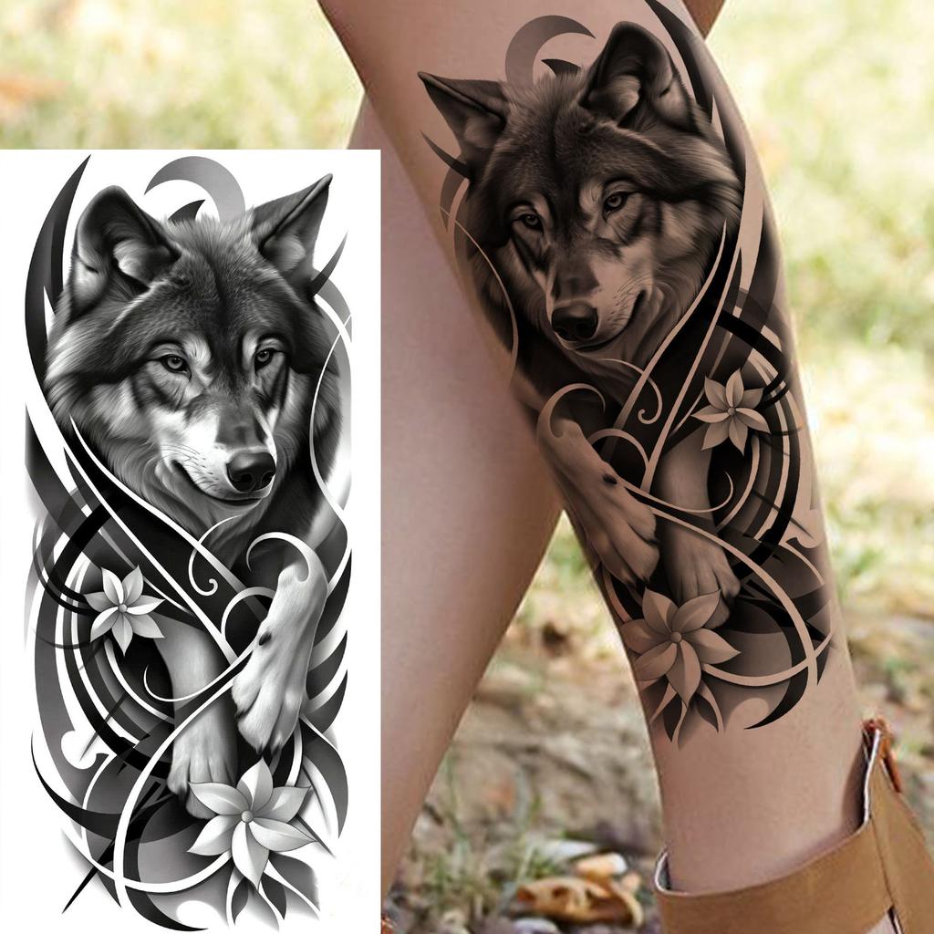 1 Sheet Lion King With Baby Temporary Tattoos For Men Women Family Style Tatoos Long Lasting Waterproof Fake Arm Tattoo Stickers