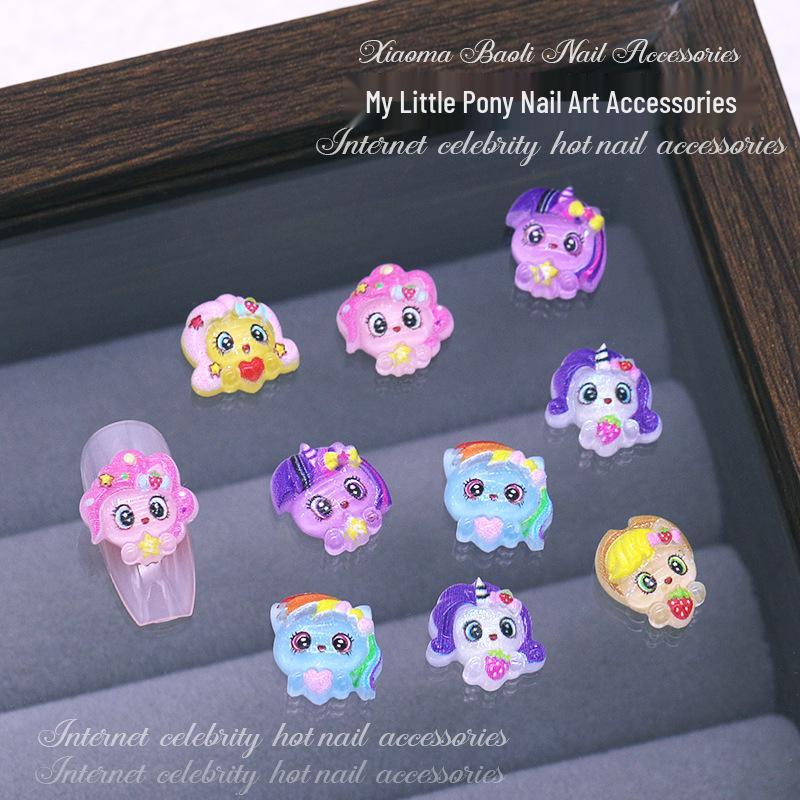 

Trending Cartoon My Little Pony Unicorn Nail Art Decorations 50 pcs