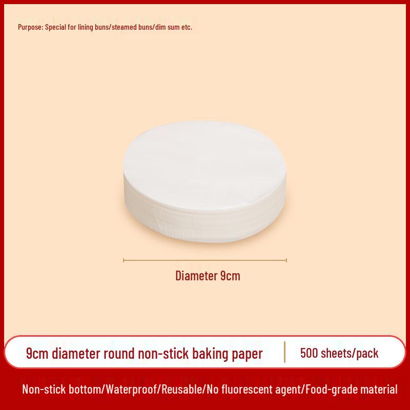 Non-stick, High Temp Resistant Steamer Paper for Buns & Mantou, Round & Square, Disposable & Thickened Bottom