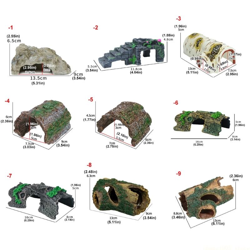 QX2E Fish Habitat Rock House Landscape Bark Art Craft Aquariums Cave Decorations