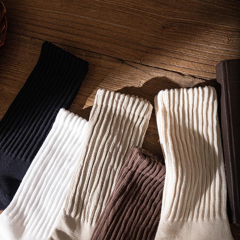 Stacking Socks Ami Kaji Socks Thick Thread Socks Medium Tube Retro Thick Needle American Stockings