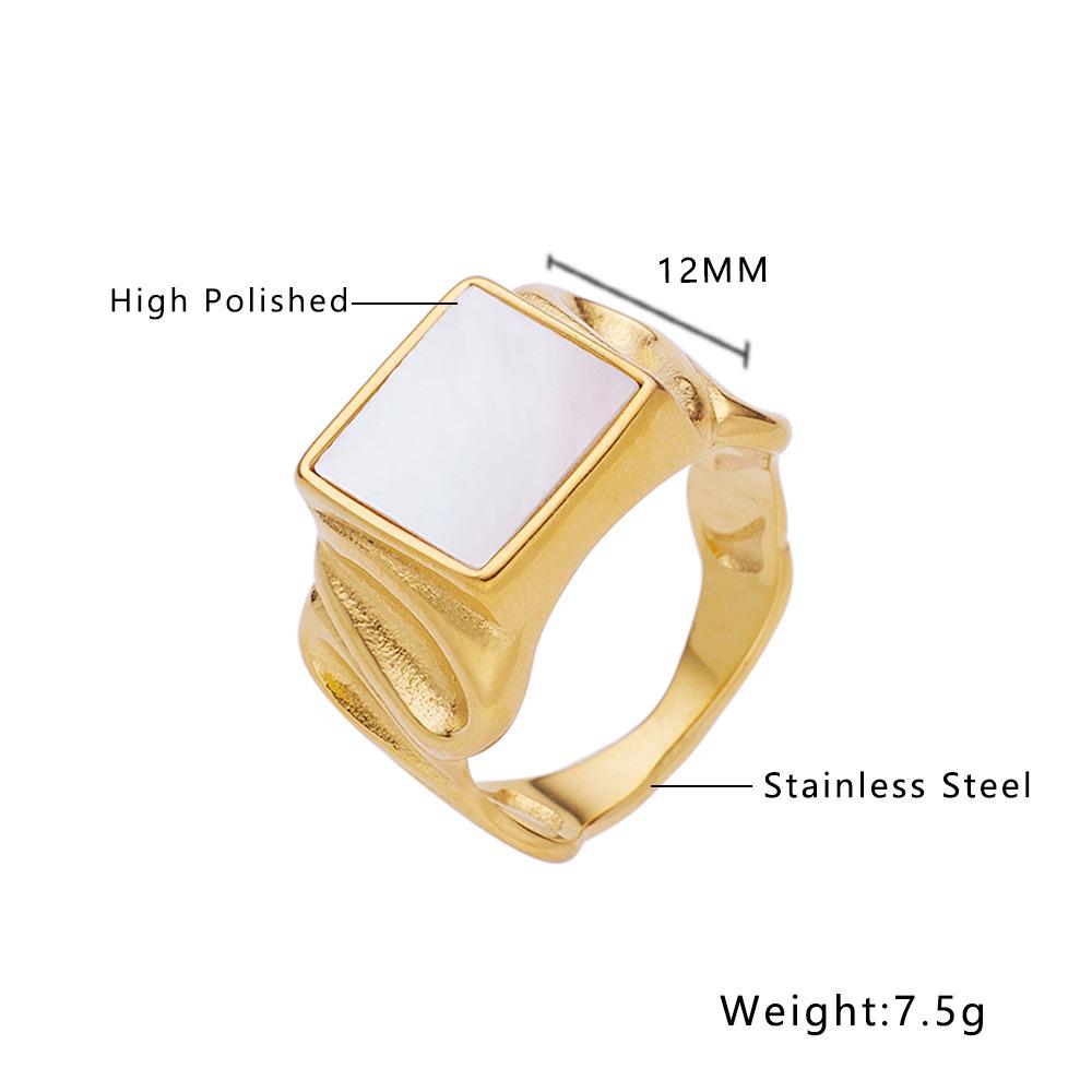 Women s 18K Gold Plated Irregular Titanium Steel Ring - Simple, Stylish Design Size 6