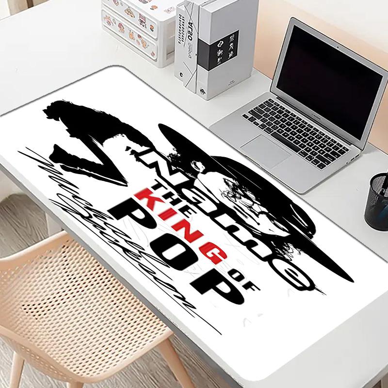 Custom Name Personalized Michael Jackson Pattern Mousepad, Laptop PC Desk Mat, Decorative Desk Mat for Home Keyboard Pad Gift