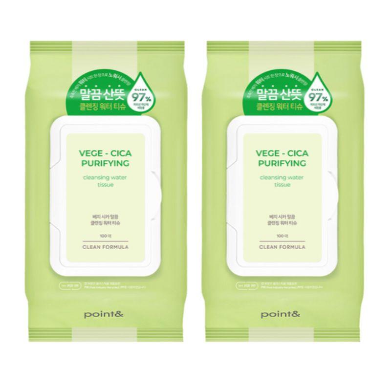 

Point& Vege Cica Мягкая очищающая вода-салфетка (100 листов × 2 упаковки)